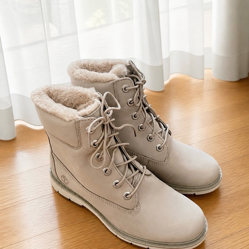 Timberland Women’s Nubuck Faux Fur Boots – Size 8 – NEW